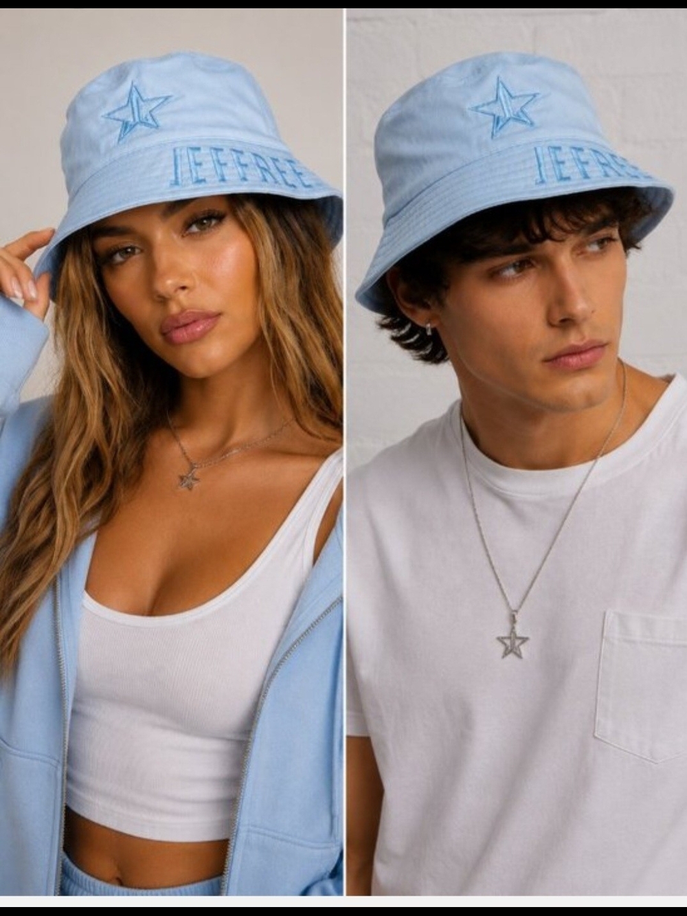 Jeffree Star Light Blue Embroidered Bucket Hat - Unisex